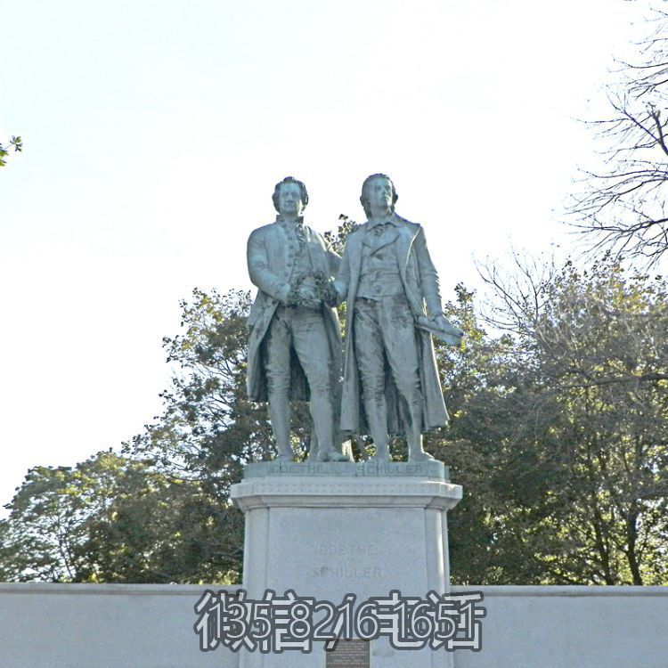 公園廣場(chǎng)銅雕名人景觀席勒和歌德雕塑