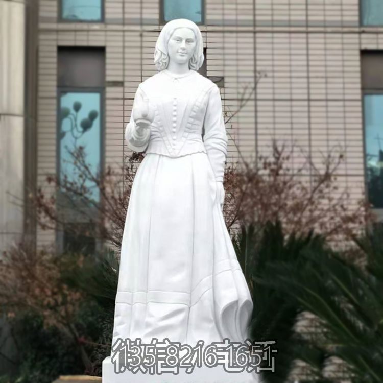 近代護(hù)理教育創(chuàng)始人漢白玉石雕醫(yī)院醫(yī)學(xué)院著名人物南丁格爾雕塑
