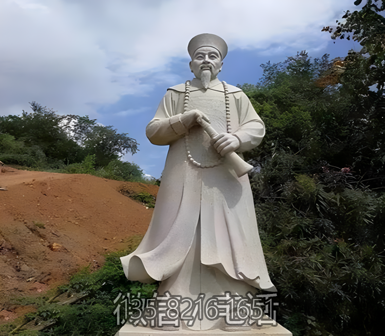 景區(qū)園林漢白玉大理石曾國藩石雕塑像