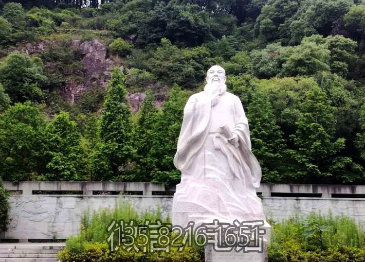 戶外園林大型人物景觀古代名人謝靈運漢白玉石雕雕塑