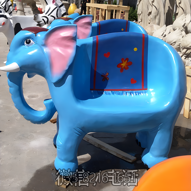 卡通休閑椅玻璃鋼創(chuàng)意小象動物座椅商場美陳戶外擺件