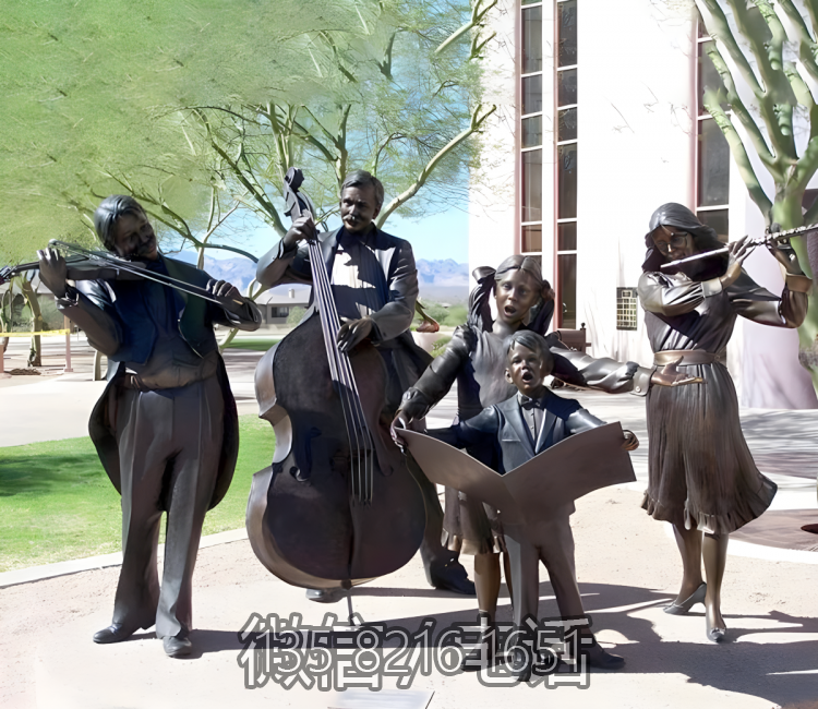 樂隊(duì)演奏園林景觀公園小品銅雕雕塑