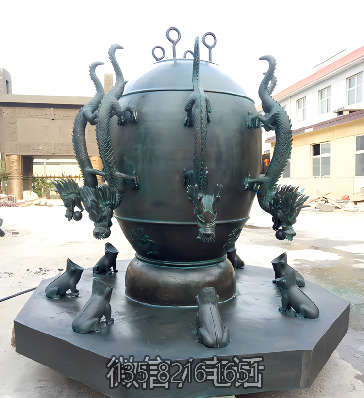 地動(dòng)儀鑄銅雕塑