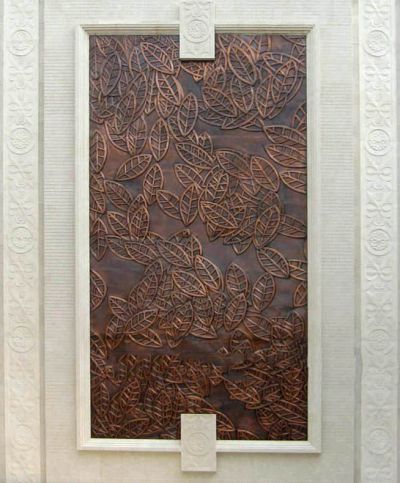 樹(shù)葉造型浮雕壁畫(huà)