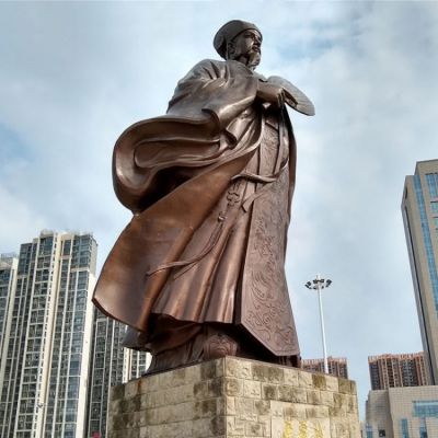 城市廣場大型人物銅像，古代歷史名人諸葛孔明諸葛亮雕塑