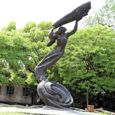 公園神話傳說(shuō)人物始母神女?huà)z補(bǔ)天景觀青銅雕塑