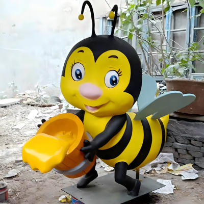 幼兒園裝飾品擺件玻璃鋼樹(shù)脂蜜蜂卡通動(dòng)物擺件