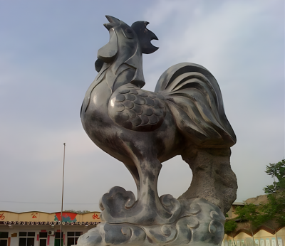 城市景觀(guān)大型動(dòng)物景觀(guān)擺件大理石青石石雕大公雞雕塑