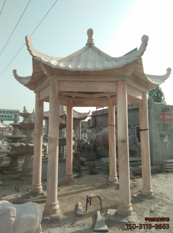 晚霞紅單層、單檐、加厚、六角涼亭